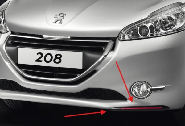 Peugeot 208 2012-2019 Spoiler Double-Whisker Black With Red Stripe - Image 2