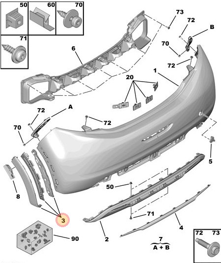 Peugeot 208 2012-2019 Rear Bumper To Wing Moulding - Image 2