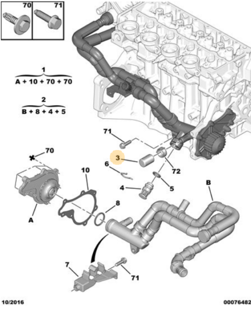 Peugeot 307 20052008 Coolant Blanking Cap 135504