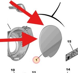 Peugeot 308 2013-2020 Fuel Flap