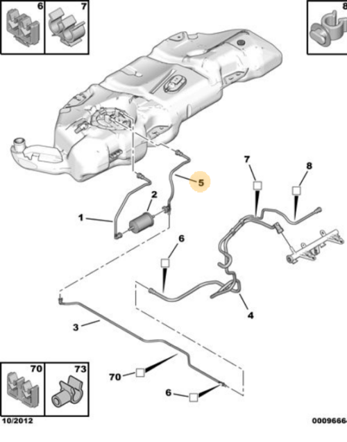 Peugeot 206 19982003 Fuel Filter Pipe 1573RN