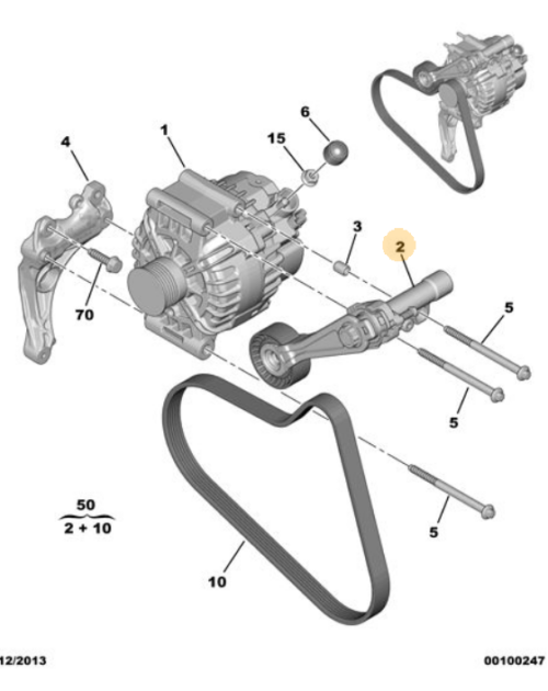 Peugeot RCZ 2009-2015 Alternator Belt Tensioner - 1611425480