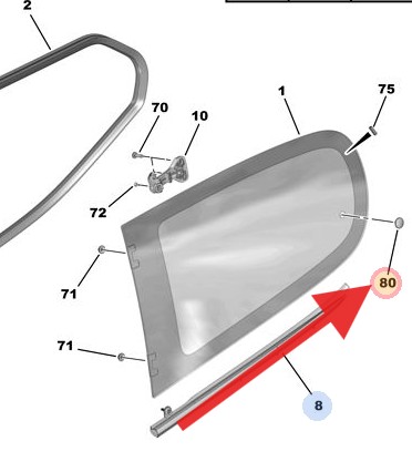 Peugeot 108 Rear Window Blind Nut