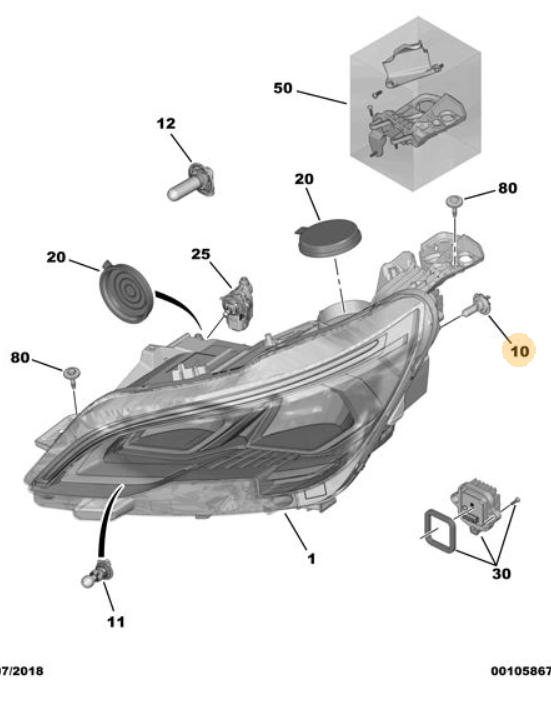 Peugeot 3008 20162020 H7 12V 55W Premium Xenon Style Bulb 1617924380