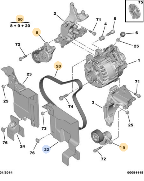 Peugeot 308 20082013 Auxiliary Drive Belt Kit 1631481780