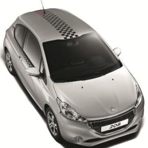 Peugeot 208 2012-2019 Lateral Stickers Black And Translucent Check Fading Into Red 16077552 80