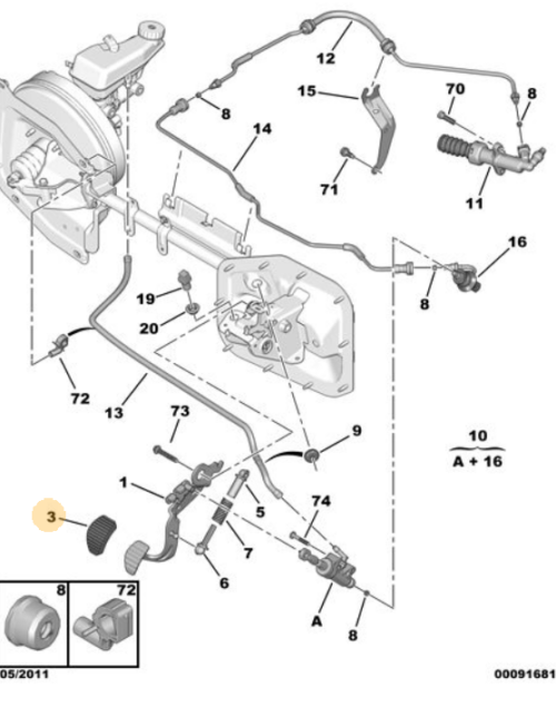 Peugeot Expert Clutch Pedal Rubber 213015