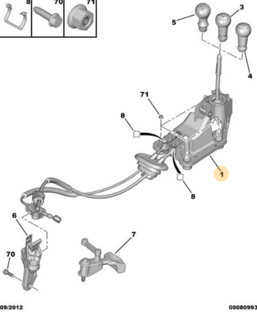 Peugeot 207 20062014 Gear Lever 2400JZ