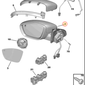 Peugeot 308 2013-2021 N/S Mirror Cover (Non Painted Primer)