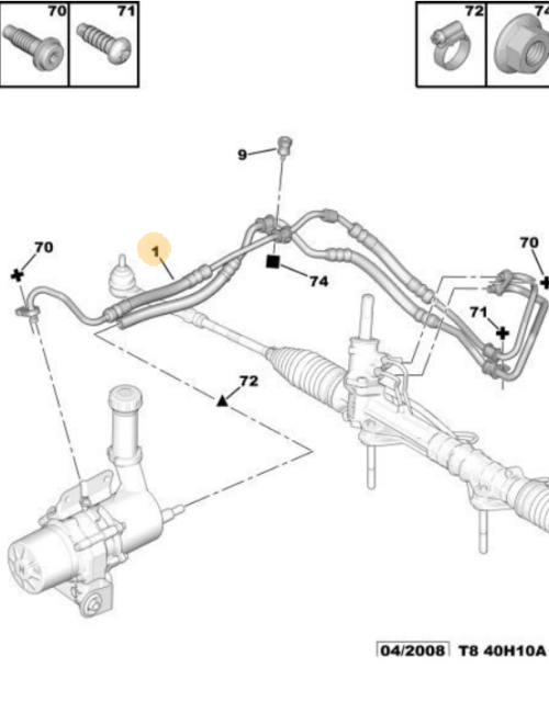 Peugeot 3008 20082016 PAS Hose 4014HQ