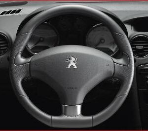 Peugeot 308 2008-2013 Steering Wheel 3-Spoke Black Leather With Chrome Insert 4112 PA