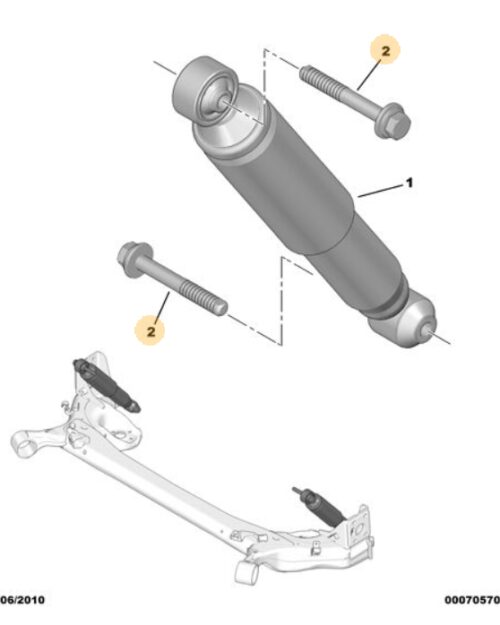 Peugeot Bipper Rear Shock Absorber Bolt 522315