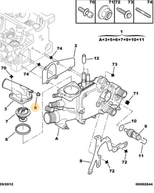 Peugeot 307 20012005 Thermostat Housing Bleed Cap 540402