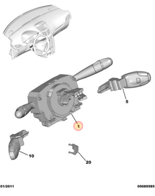 Peugeot 207 20062014 Multi Function Switch (Wipers & Indicators) 6242ZF
