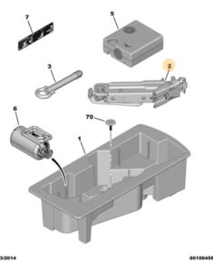 672595 Genuine Peugeot 108 Wheel Jack and Handle Assembly 