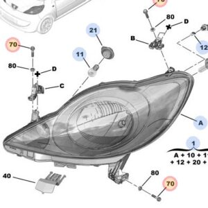 Peugeot 107 Headlamp Retaining Screw (1)