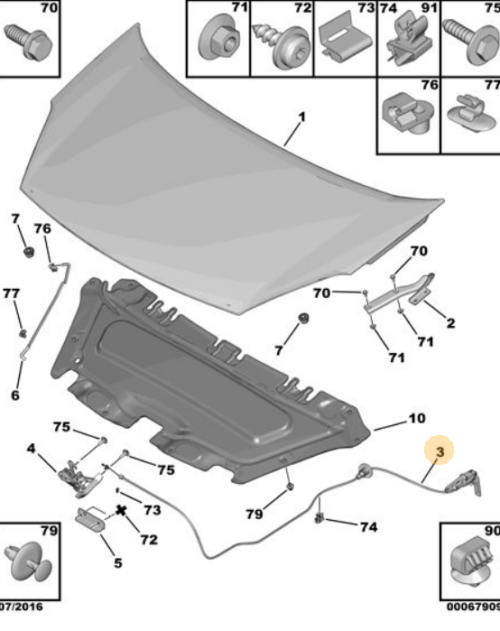 Peugeot Partner Release Cable 7937Q8