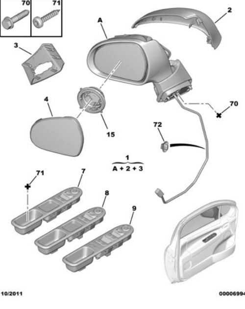 Peugeot 207 20062014 LH Door Mirror 8149ZG