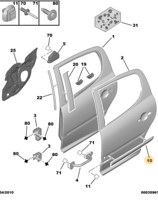 Peugeot 207 20062014 LHR Door Moulding 8546AG