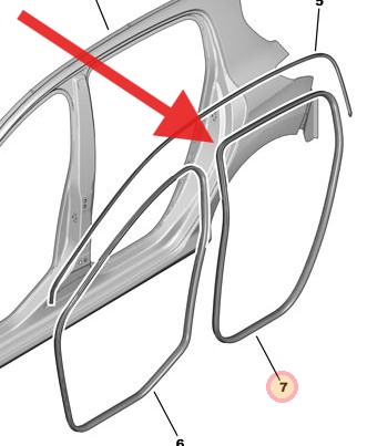 Peugeot 308 2013-2020 Rear Door Seal