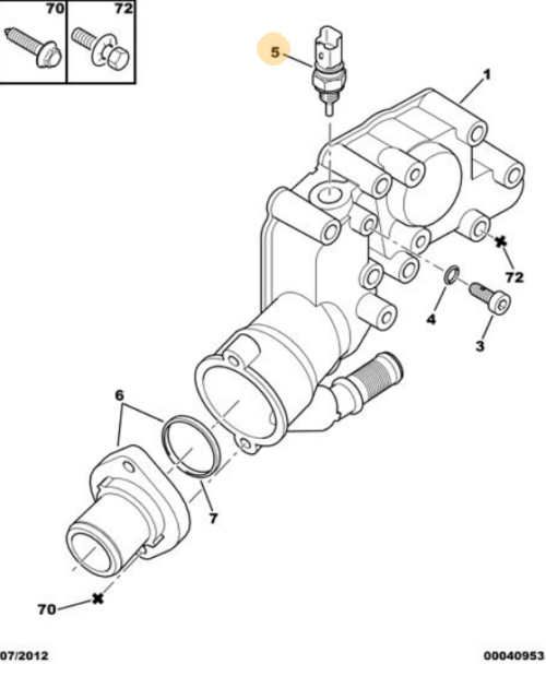 Peugeot 206 20032009 Coolant Temperature Sensor 9636777180