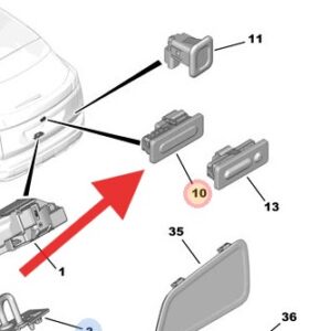 Peugeot 3008 2020 - Present Tailgate Handle