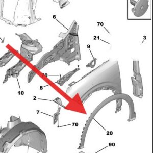 New Peugeot 3008 EV 2024- Present Drivers Wheel Arch Trim