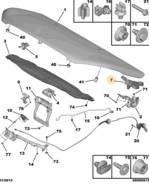 Peugeot 2008 20132016 RH Seal 9801281180