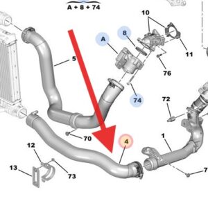 Peugeot Expert 2.0HDI Lower Intercooler Pipe
