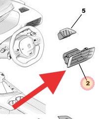 Peugeot 3008 2016-2024 Drivers Air Vent