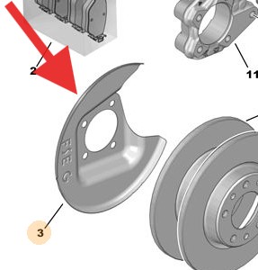 Peugeot Partner Van Rear Brake Backing Plate
