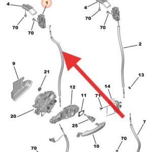 Expert Van 2.0 HDI Expert Van Left Rear Door Latch With Cable