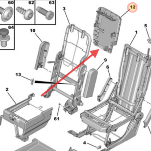 Peugeot Partner Front Seat Back Shell