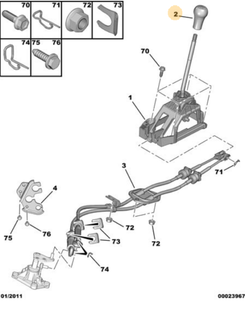 Peugeot 107 Gear Lever Knob B000720580