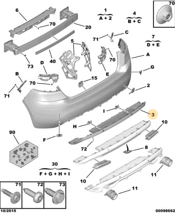 Peugeot 308 20132020 Rear Bumper Skirt 1613127180