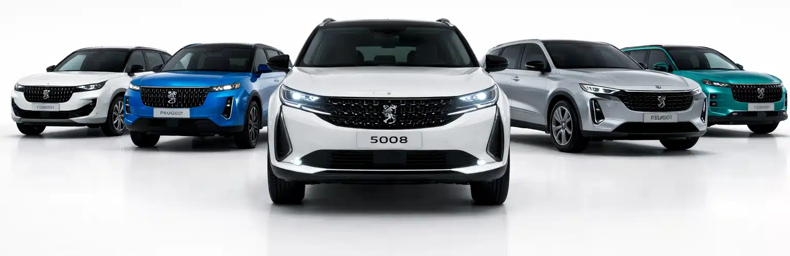 Peugeot SUV lineup against white backdrop