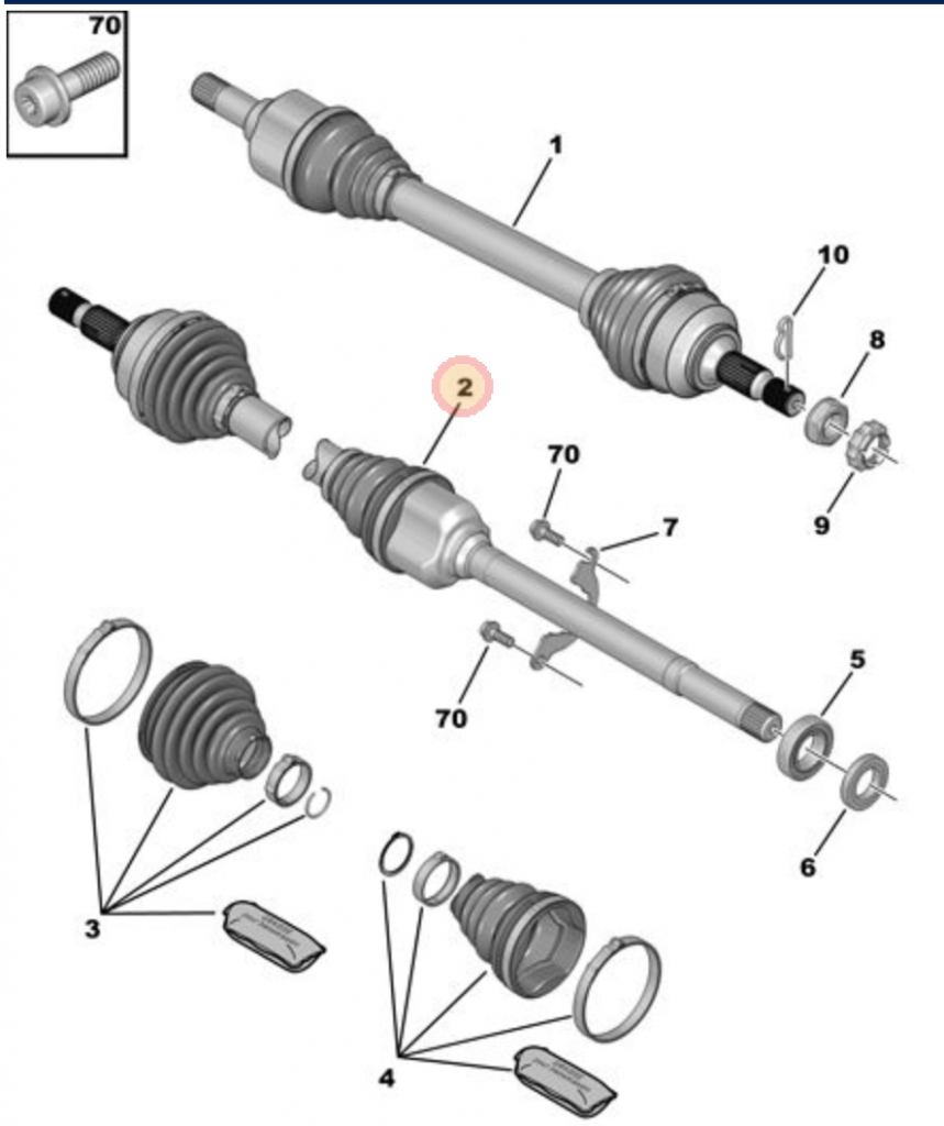 Peugeot 407 O/S Drive Shaft 2.7HDi Peugeot Parts Direct Peugeot 407