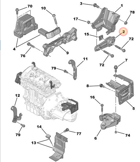 Peugeot 207 2006-2014 Engine Anti-Torque Link