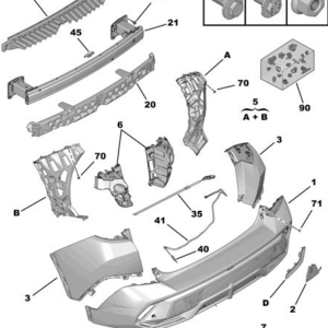 Peugeot 408 Rear Bumper Support Bracket Set