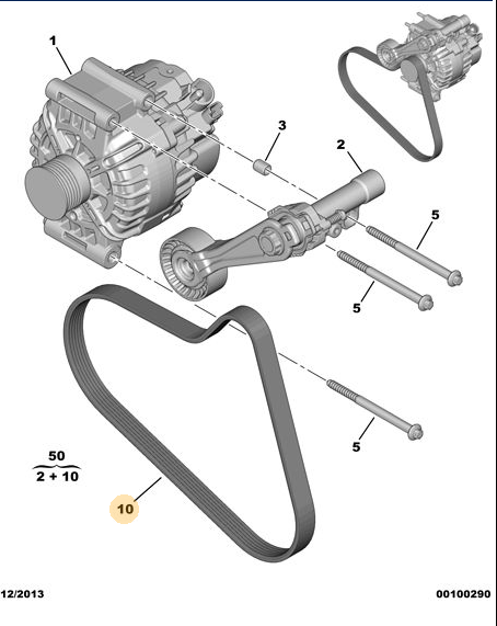 ancillary drive belt peugeot 3008