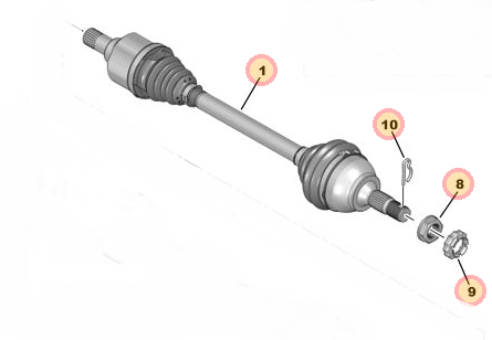 Peugeot 308 2014-2020 Drivers Driveshaft