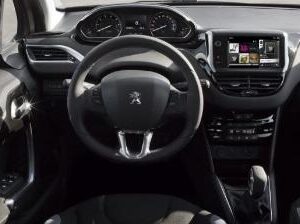 Peugeot 208 2012-2019 4-Spoke Steering Wheel Black Leather With Chrome Insert 96776624 ZD
